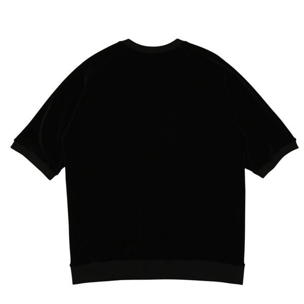 GUCCI グッチ ラグラン Tシャツ ベロア ロゴ サイズ L ブラック 596384 コットン ナイロン 美品 中古 4a006465