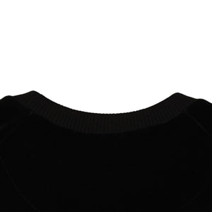 GUCCI グッチ ラグラン Tシャツ ベロア ロゴ サイズ L ブラック 596384 コットン ナイロン 美品 中古 4a006465