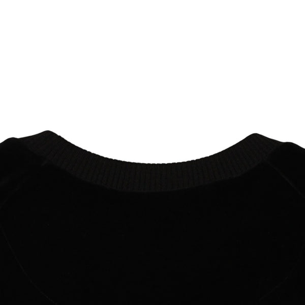 GUCCI グッチ ラグラン Tシャツ ベロア ロゴ サイズ L ブラック 596384 コットン ナイロン 美品 中古 4a006465