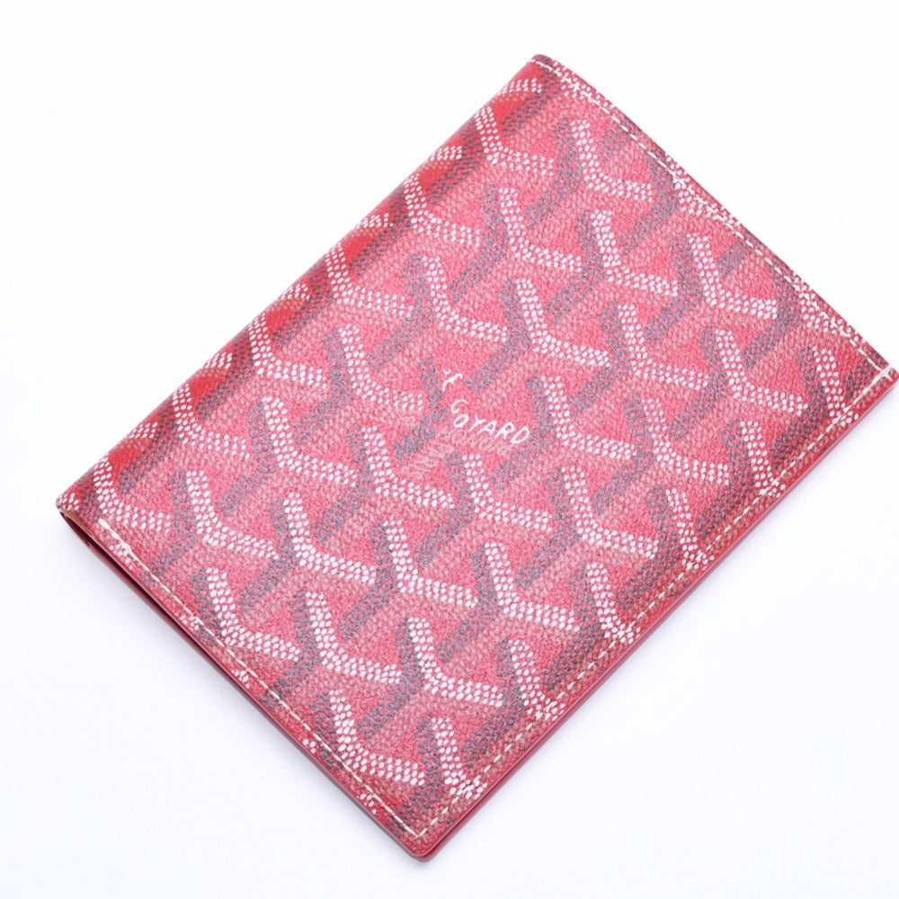極美品 GOYARD ゴヤール グルネル パスポートケース カードケース GRENELPMLTY02CL02X PVC レザー レッド 中古 4a006479