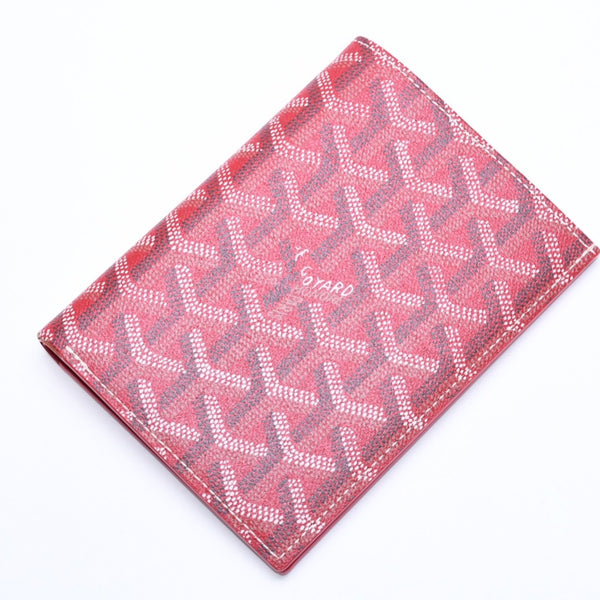 極美品 GOYARD ゴヤール グルネル パスポートケース カードケース GRENELPMLTY02CL02X PVC レザー レッド 中古 4a006479