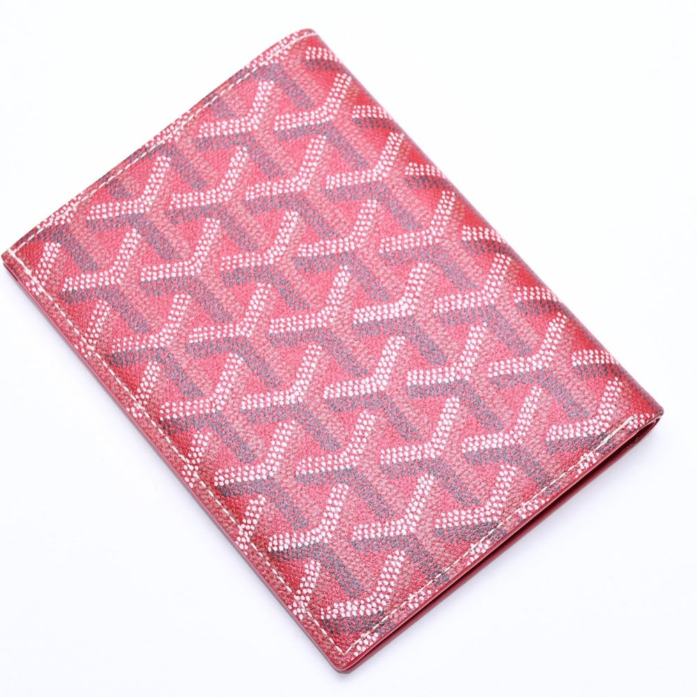 極美品 GOYARD ゴヤール グルネル パスポートケース カードケース GRENELPMLTY02CL02X PVC レザー レッド 中古 4a006479