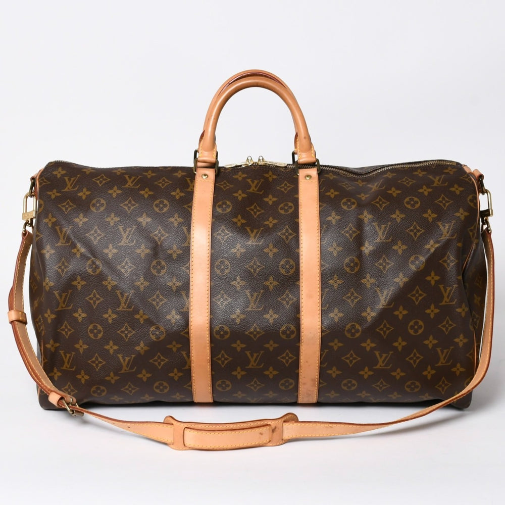 極美品 LOUIS VUITTON ルイヴィトン モノグラム キーポルバンドリエール55 2WAY ボストンバック M41414 ブラウン キャンバス 中古 4a006488