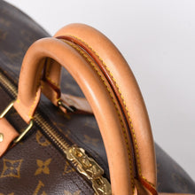 Load the image into the gallery viewer. 極美品 LOUIS VUITTON ルイヴィトン モノグラム キーポルバンドリエール55 2WAY ボストンバック M41414 ブラウン キャンバス 中古 4a006488