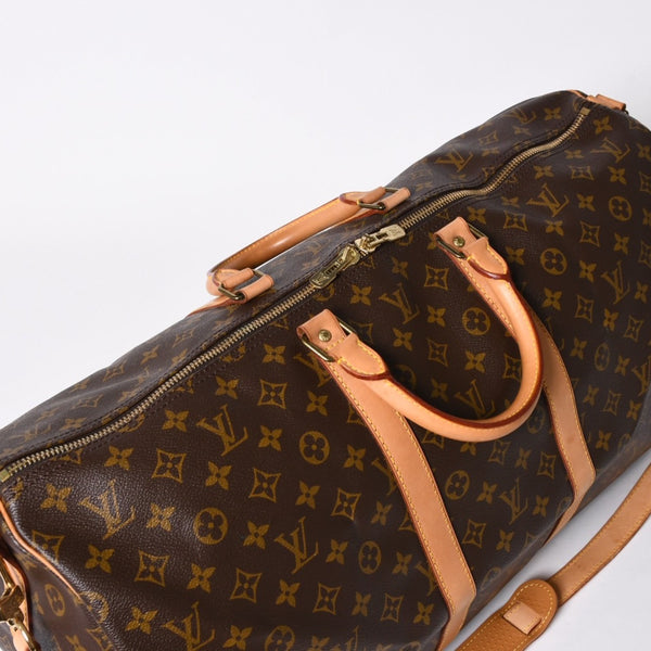 極美品 LOUIS VUITTON ルイヴィトン モノグラム キーポルバンドリエール55 2WAY ボストンバック M41414 ブラウン キャンバス 中古 4a006488