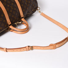 Load the image into the gallery viewer. 極美品 LOUIS VUITTON ルイヴィトン モノグラム キーポルバンドリエール55 2WAY ボストンバック M41414 ブラウン キャンバス 中古 4a006488