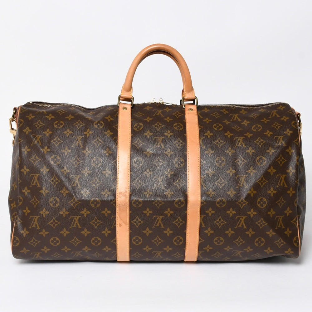 極美品 LOUIS VUITTON ルイヴィトン モノグラム キーポルバンドリエール55 2WAY ボストンバック M41414 ブラウン キャンバス 中古 4a006488