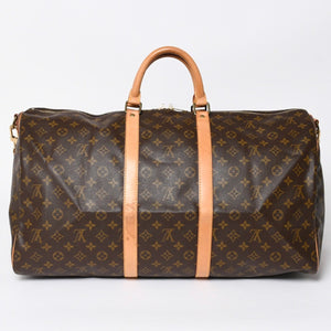極美品 LOUIS VUITTON ルイヴィトン モノグラム キーポルバンドリエール55 2WAY ボストンバック M41414 ブラウン キャンバス 中古 4a006488