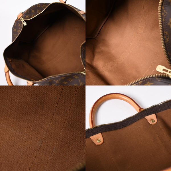極美品 LOUIS VUITTON ルイヴィトン モノグラム キーポルバンドリエール55 2WAY ボストンバック M41414 ブラウン キャンバス 中古 4a006488