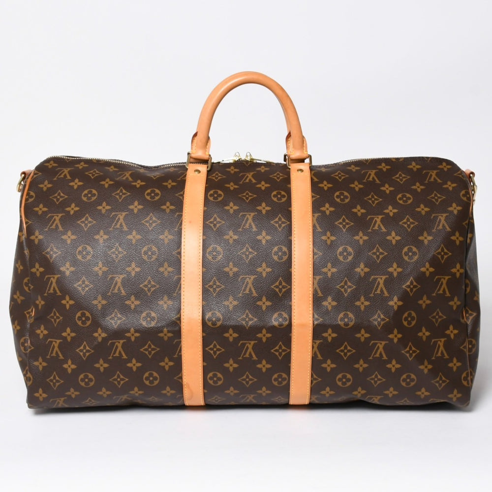 極美品 LOUIS VUITTON ルイヴィトン モノグラム キーポルバンドリエール55 2WAY ボストンバック M41414 ブラウン キャンバス 中古 4a006489