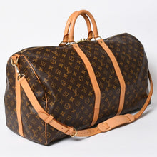 Load the image into the gallery viewer. LOUIS VUITTON ルイヴィトン モノグラム キーポルバンドリエール55 2WAY ボストンバック M41414 ブラウン キャンバス 美品 中古 4a006486
