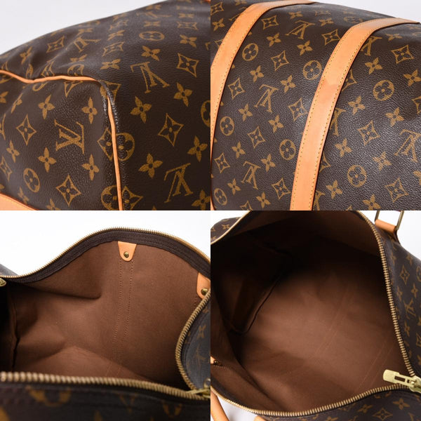 LOUIS VUITTON ルイヴィトン モノグラム キーポルバンドリエール55 2WAY ボストンバック M41414 ブラウン キャンバス 美品 中古 4a006486