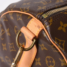 Load the image into the gallery viewer. 極美品 LOUIS VUITTON ルイヴィトン モノグラム キーポルバンドリエール55 2WAY ボストンバック M41414 ブラウン キャンバス 中古 4a006488