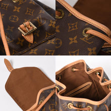 画像をギャラリービューアに読み込む, 極美品 LOUIS VUITTON ルイヴィトン モンスリMM バックパック M51136 ブラウン モノグラム PVC ゴールド金具 中古 4a006492