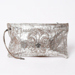 CHROME HEARTS クロムハーツ BSフレア クラッチバッグ フラットバッグ シルバー925 メタリックシルバー金具 良品 中古 4a006473