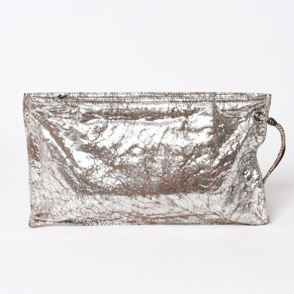 CHROME HEARTS クロムハーツ BSフレア クラッチバッグ フラットバッグ シルバー925 メタリックシルバー金具 良品 中古 4a006473