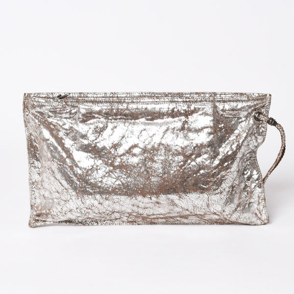 CHROME HEARTS クロムハーツ BSフレア クラッチバッグ フラットバッグ シルバー925 メタリックシルバー金具 良品 中古 4a006473