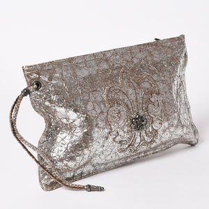 CHROME HEARTS クロムハーツ BSフレア クラッチバッグ フラットバッグ シルバー925 メタリックシルバー金具 良品 中古 4a006473