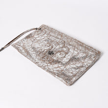 Load the image into the gallery viewer. CHROME HEARTS クロムハーツ BSフレア クラッチバッグ フラットバッグ シルバー925 メタリックシルバー金具 良品 中古 4a006473