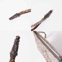 Load the image into the gallery viewer. CHROME HEARTS クロムハーツ BSフレア クラッチバッグ フラットバッグ シルバー925 メタリックシルバー金具 良品 中古 4a006473