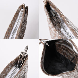 CHROME HEARTS クロムハーツ BSフレア クラッチバッグ フラットバッグ シルバー925 メタリックシルバー金具 良品 中古 4a006473
