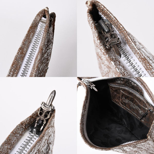 CHROME HEARTS クロムハーツ BSフレア クラッチバッグ フラットバッグ シルバー925 メタリックシルバー金具 良品 中古 4a006473