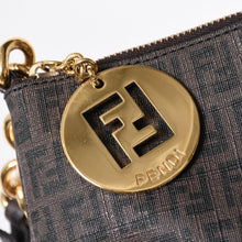 将图片加载到图库查看器中。 極美品 FENDI フェンディ ズッキーノ ショルダーバッグ FFロゴ イタリア製 PVC ブラウン ゴールド金具 中古 4a006501