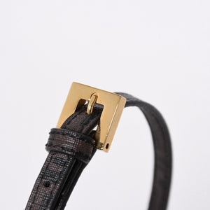 極美品 FENDI フェンディ ズッキーノ ショルダーバッグ FFロゴ イタリア製 PVC ブラウン ゴールド金具 中古 4a006501