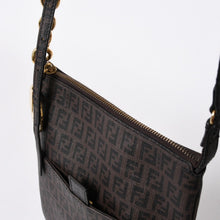 将图片加载到图库查看器中。 極美品 FENDI フェンディ ズッキーノ ショルダーバッグ FFロゴ イタリア製 PVC ブラウン ゴールド金具 中古 4a006501
