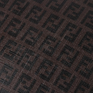 極美品 FENDI フェンディ ズッキーノ ショルダーバッグ FFロゴ イタリア製 PVC ブラウン ゴールド金具 中古 4a006501