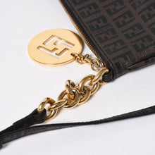 将图片加载到图库查看器中。 極美品 FENDI フェンディ ズッキーノ ショルダーバッグ FFロゴ イタリア製 PVC ブラウン ゴールド金具 中古 4a006501