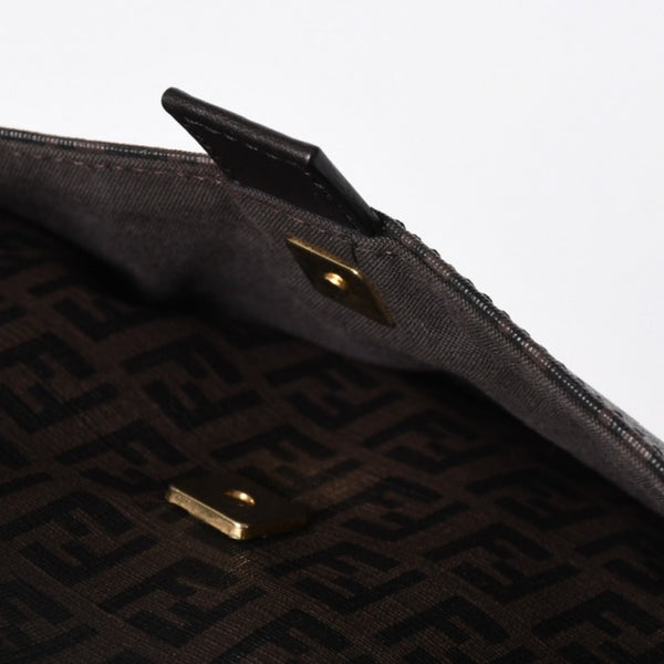 極美品 FENDI フェンディ ズッキーノ ショルダーバッグ FFロゴ イタリア製 PVC ブラウン ゴールド金具 中古 4a006501