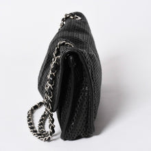 将图片加载到图库查看器中。 極美品 CHANEL シャネル フレンチリビエラ パンチング Sフラップ Sチェーンチェーンショルダーバッグ ブラック カーフ ココマーク シルバー金具 シリアル不鮮明 中古 4a006451