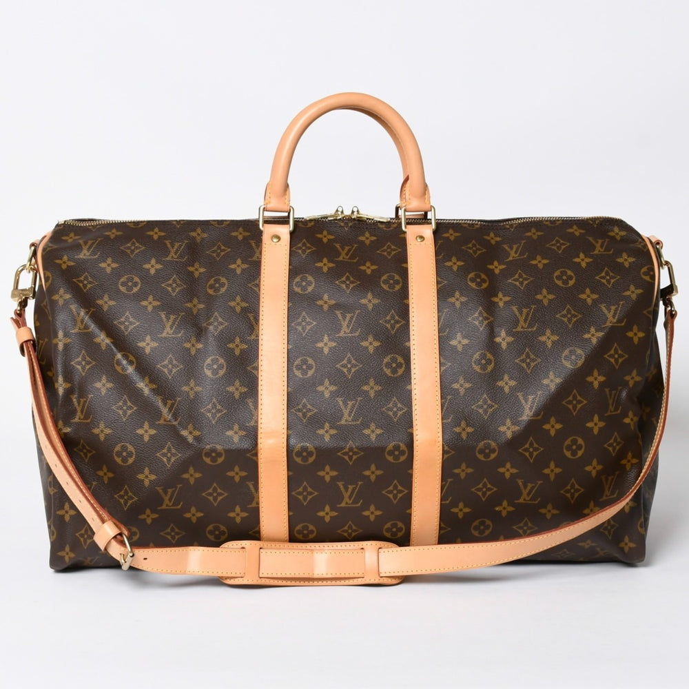 新品同様品 LOUIS VUITTON ルイヴィトン モノグラム キーポルバンドリエール55 2WAY ボストンバック M41414 ブラウン キャンバス 中古 4a006510