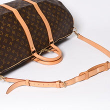 Load the image into the gallery viewer. 新品同様品 LOUIS VUITTON ルイヴィトン モノグラム キーポルバンドリエール55 2WAY ボストンバック M41414 ブラウン キャンバス 中古 4a006510