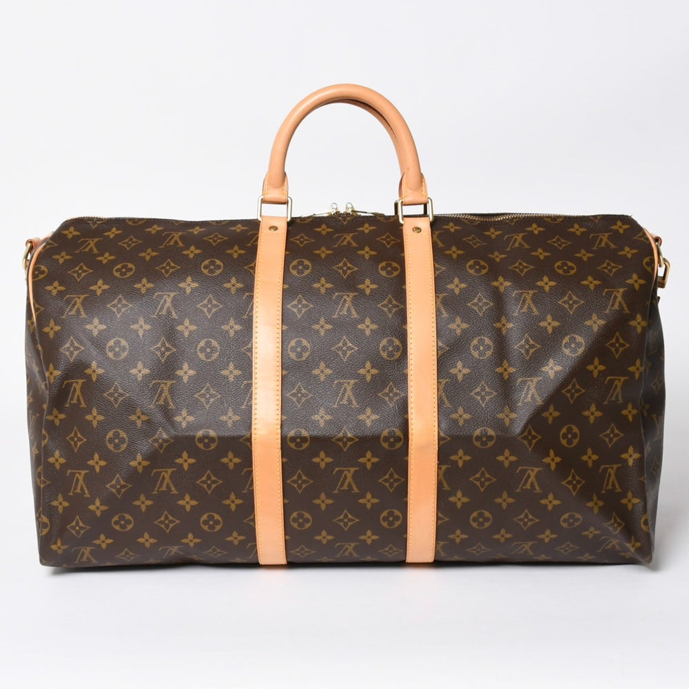 新品同様品 LOUIS VUITTON ルイヴィトン モノグラム キーポルバンドリエール55 2WAY ボストンバック M41414 ブラウン キャンバス 中古 4a006510