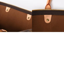 Load the image into the gallery viewer. 新品同様品 LOUIS VUITTON ルイヴィトン モノグラム キーポルバンドリエール55 2WAY ボストンバック M41414 ブラウン キャンバス 中古 4a006510