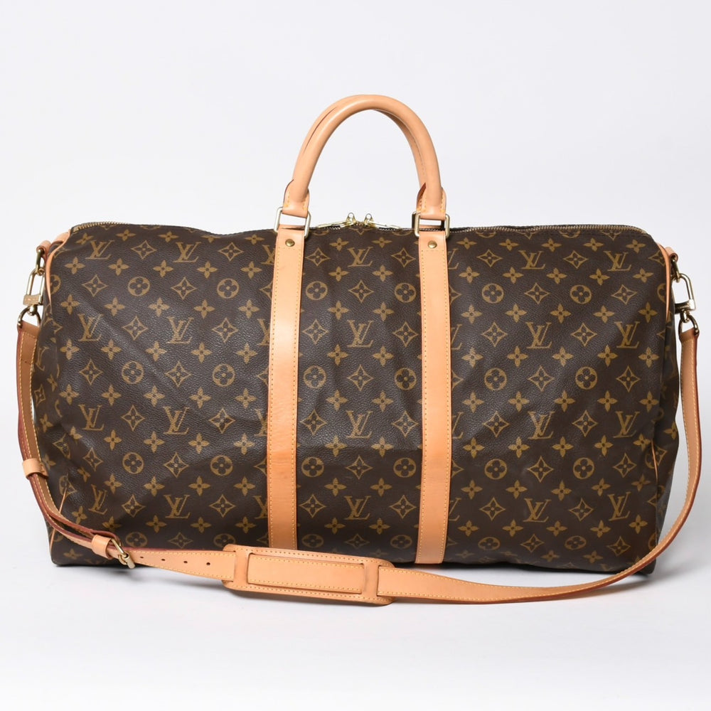 極美品 LOUIS VUITTON ルイヴィトン モノグラム キーポルバンドリエール55 2WAY ボストンバック M41414 ブラウン キャンバス 中古 4a006511