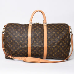極美品 LOUIS VUITTON ルイヴィトン モノグラム キーポルバンドリエール55 2WAY ボストンバック M41414 ブラウン キャンバス 中古 4a006511