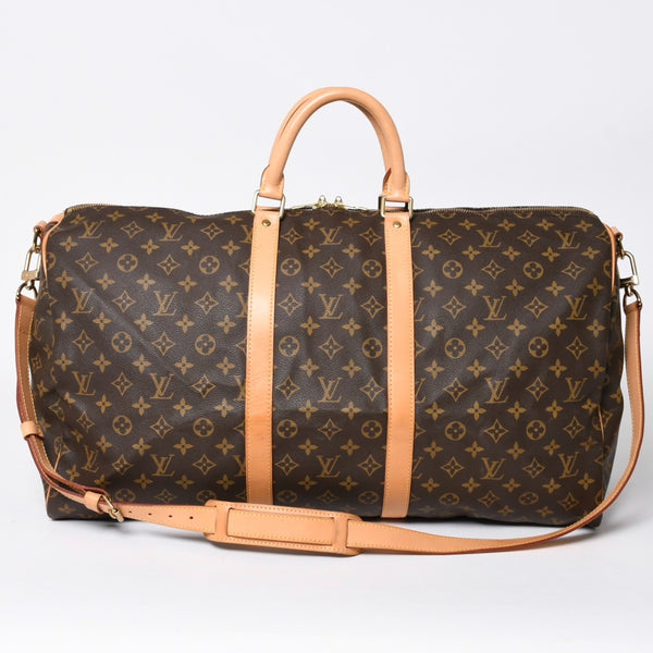 極美品 LOUIS VUITTON ルイヴィトン モノグラム キーポルバンドリエール55 2WAY ボストンバック M41414 ブラウン キャンバス 中古 4a006511