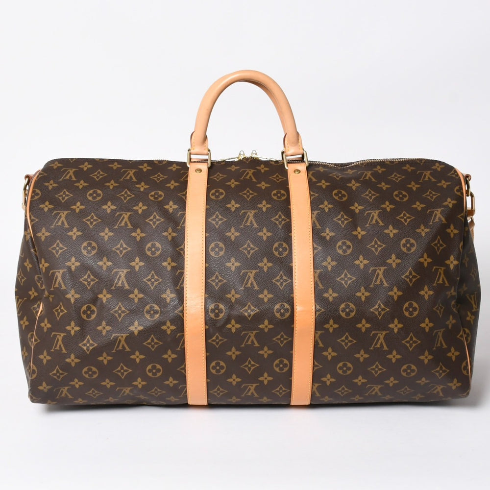 極美品 LOUIS VUITTON ルイヴィトン モノグラム キーポルバンドリエール55 2WAY ボストンバック M41414 ブラウン キャンバス 中古 4a006511