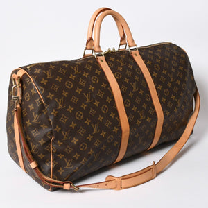 極美品 LOUIS VUITTON ルイヴィトン モノグラム キーポルバンドリエール55 2WAY ボストンバック M41414 ブラウン キャンバス 中古 4a006511