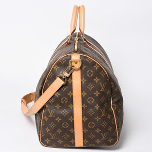極美品 LOUIS VUITTON ルイヴィトン モノグラム キーポルバンドリエール55 2WAY ボストンバック M41414 ブラウン キャンバス 中古 4a006511