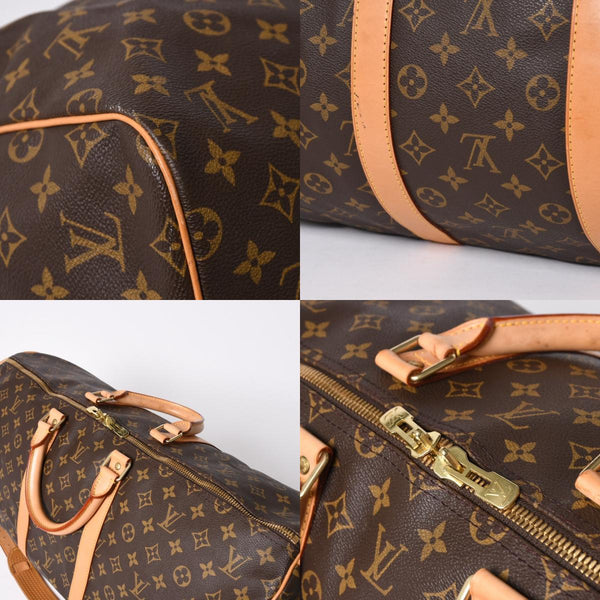 極美品 LOUIS VUITTON ルイヴィトン モノグラム キーポルバンドリエール55 2WAY ボストンバック M41414 ブラウン キャンバス 中古 4a006511