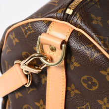 Load the image into the gallery viewer. 新品同様品 LOUIS VUITTON ルイヴィトン モノグラム キーポルバンドリエール55 2WAY ボストンバック M41414 ブラウン キャンバス 中古 4a006510