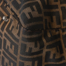 Load the image into the gallery viewer. FENDI フェンディ ハンドバッグ トートバッグ ズッカ柄 キャンバス レザー ブラウン シルバー金具 美品 中古 4a006513