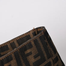 Load the image into the gallery viewer. FENDI フェンディ ハンドバッグ トートバッグ ズッカ柄 キャンバス レザー ブラウン シルバー金具 美品 中古 4a006513