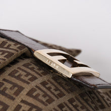 画像をギャラリービューアに読み込む, 極美品 FENDI フェンディ ズッキーノ ショルダーバッグ 8BT075 キャンバス レザー ベージュ ブラウン ゴールド金具 中古 4a006515
