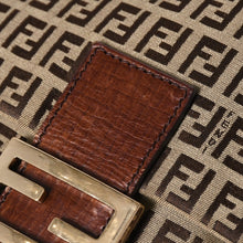 画像をギャラリービューアに読み込む, 極美品 FENDI フェンディ ズッキーノ ショルダーバッグ 8BT075 キャンバス レザー ベージュ ブラウン ゴールド金具 中古 4a006515