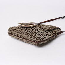 画像をギャラリービューアに読み込む, 極美品 FENDI フェンディ ズッキーノ ショルダーバッグ 8BT075 キャンバス レザー ベージュ ブラウン ゴールド金具 中古 4a006515
